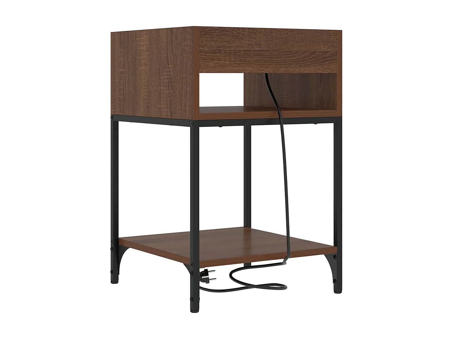 Table de chevet-Table d'appoint avec étagère Chêne marron 40x40x61 cm