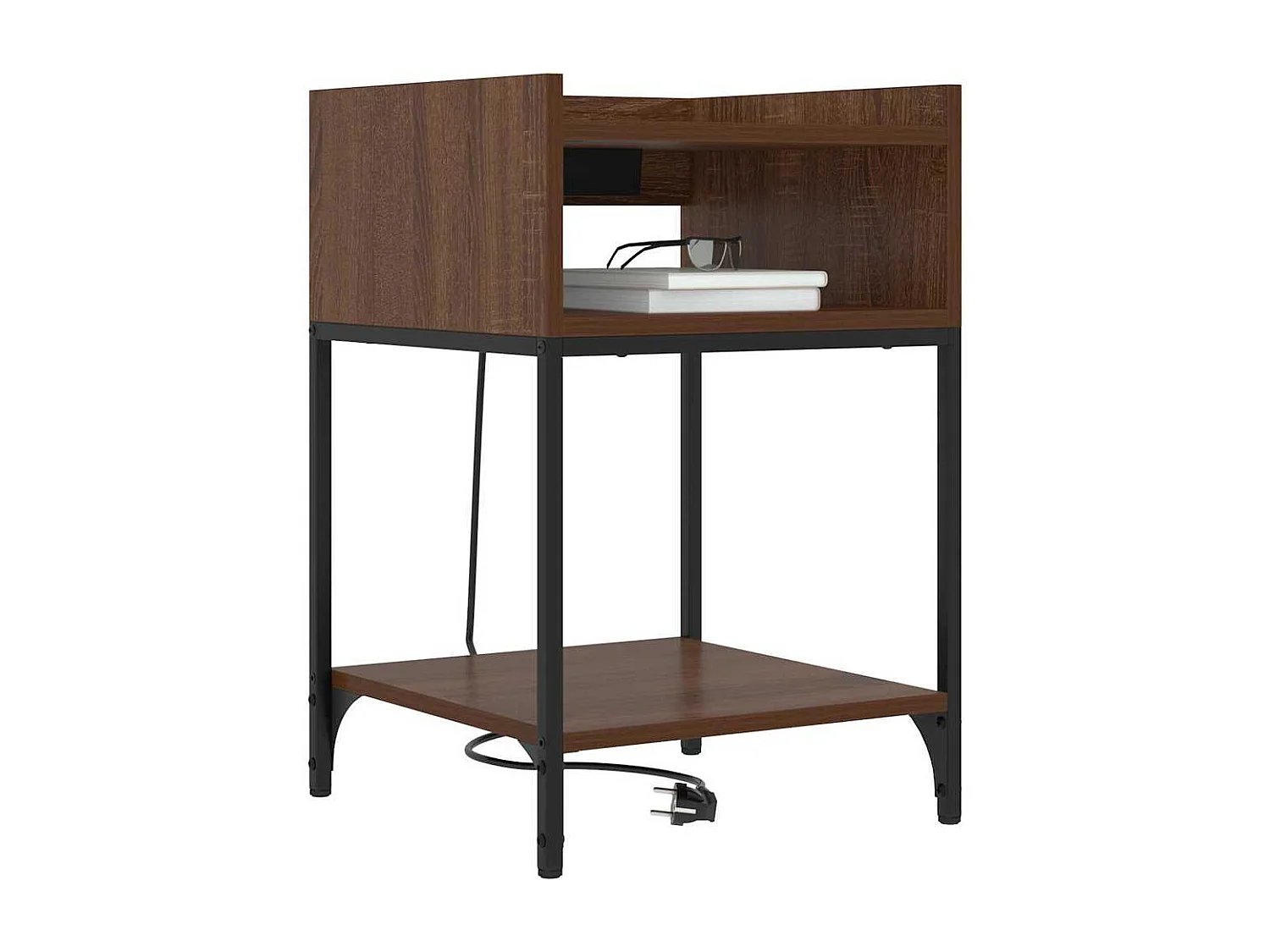 Nachttisch-Beistelltisch Braun Eichen-Optik 40 x 40 x 61 cm Holzwerkstoff SHL5226