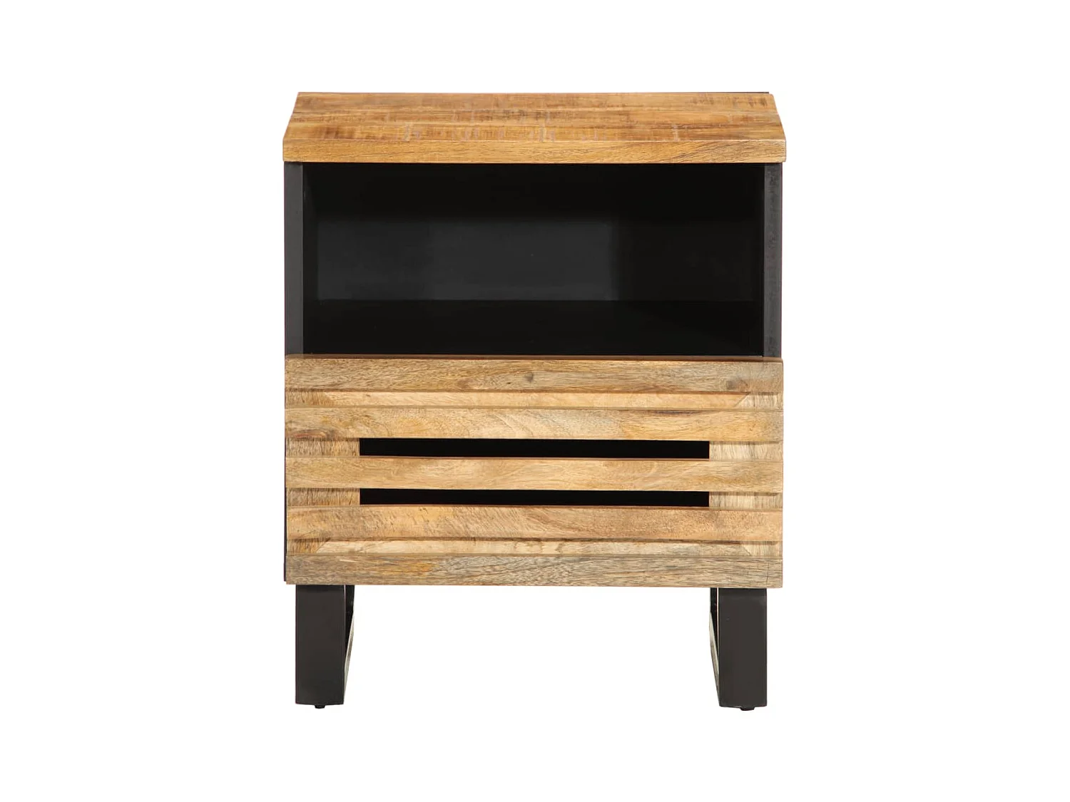 Tables de chevet-Tables d'appoint 2 pcs 40x34x46 cm bois massif de manguier brut