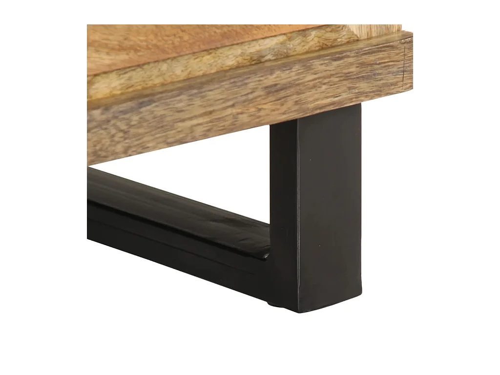 Tables de chevet-Tables d'appoint 2 pcs 40x34x46 cm bois massif de manguier brut