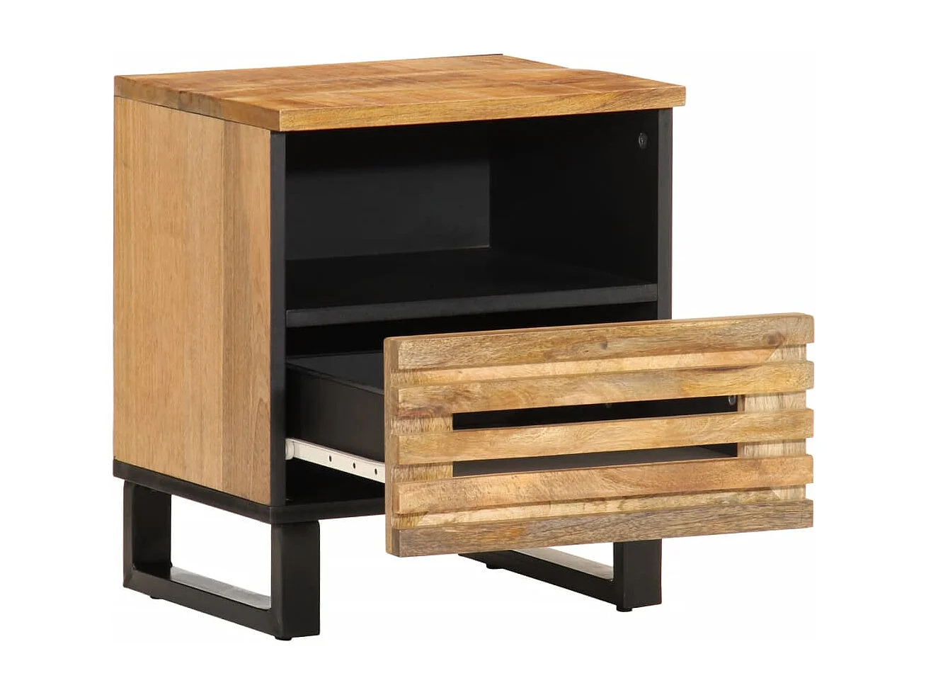 Tables de chevet-Tables d'appoint 2 pcs 40x34x46 cm bois massif de manguier brut