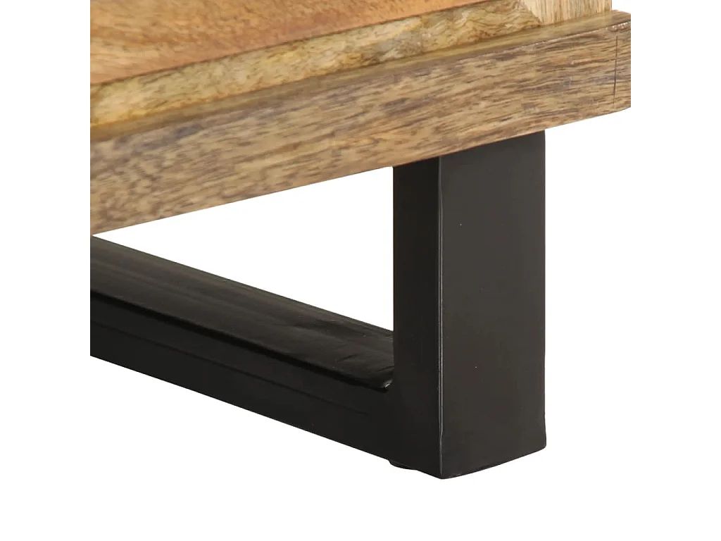 Tables de chevet-Tables d'appoint 2 pcs 40x34x46 cm bois massif de manguier brut