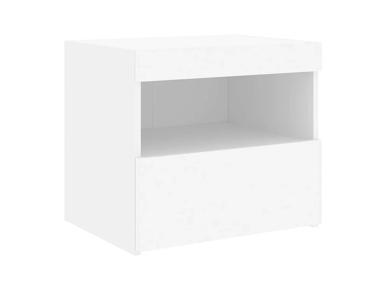 Mesita de noche | Mesilla de noche con luces LED blanco 50x40x45 cm