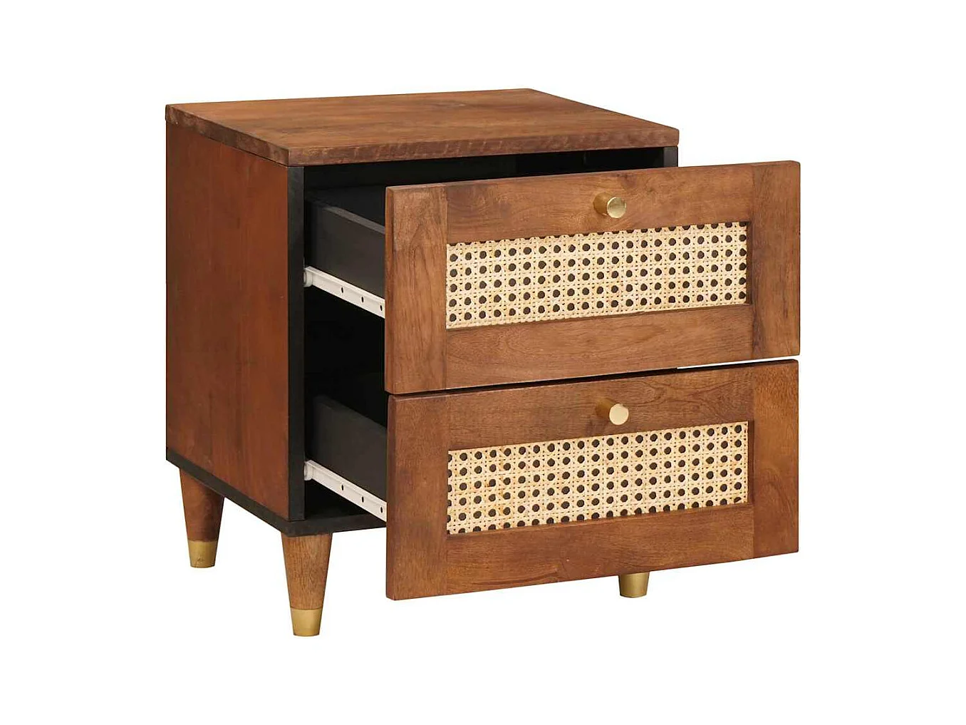 Mesas de noche | Mesa auxiliar | Mesita de noche con cajón 2 uds. 40x33.5x46 cm