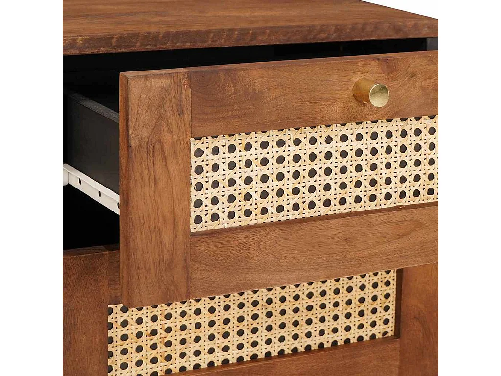 Mesas de noche | Mesa auxiliar | Mesita de noche con cajón 2 uds. 40x33.5x46 cm