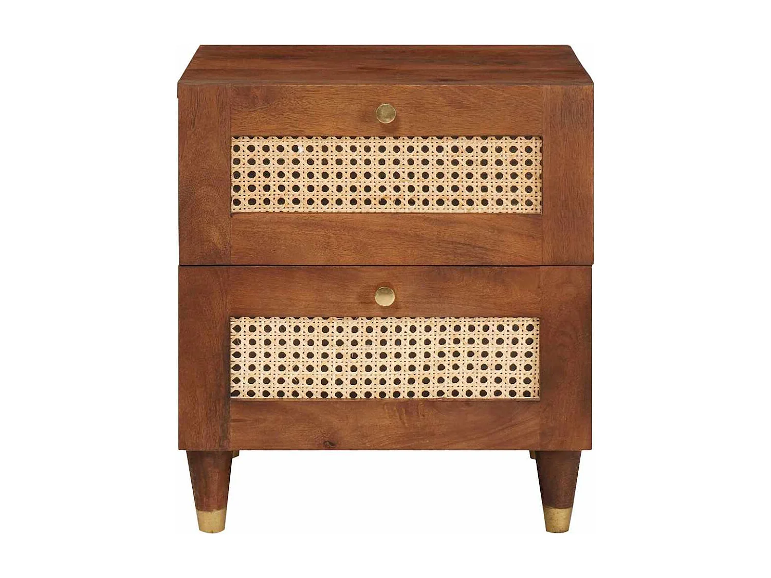 Nachttisch 2er Set-Beistelltisch Braun 40 x 33,5 x 46 cm Massivholz Akazie SHL81731