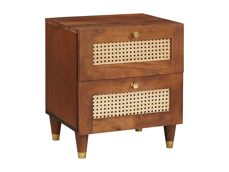 Mesa de Cabeceira | Criado-mudo Moderno com gaveta 2 peças 40x33.5x46 cm