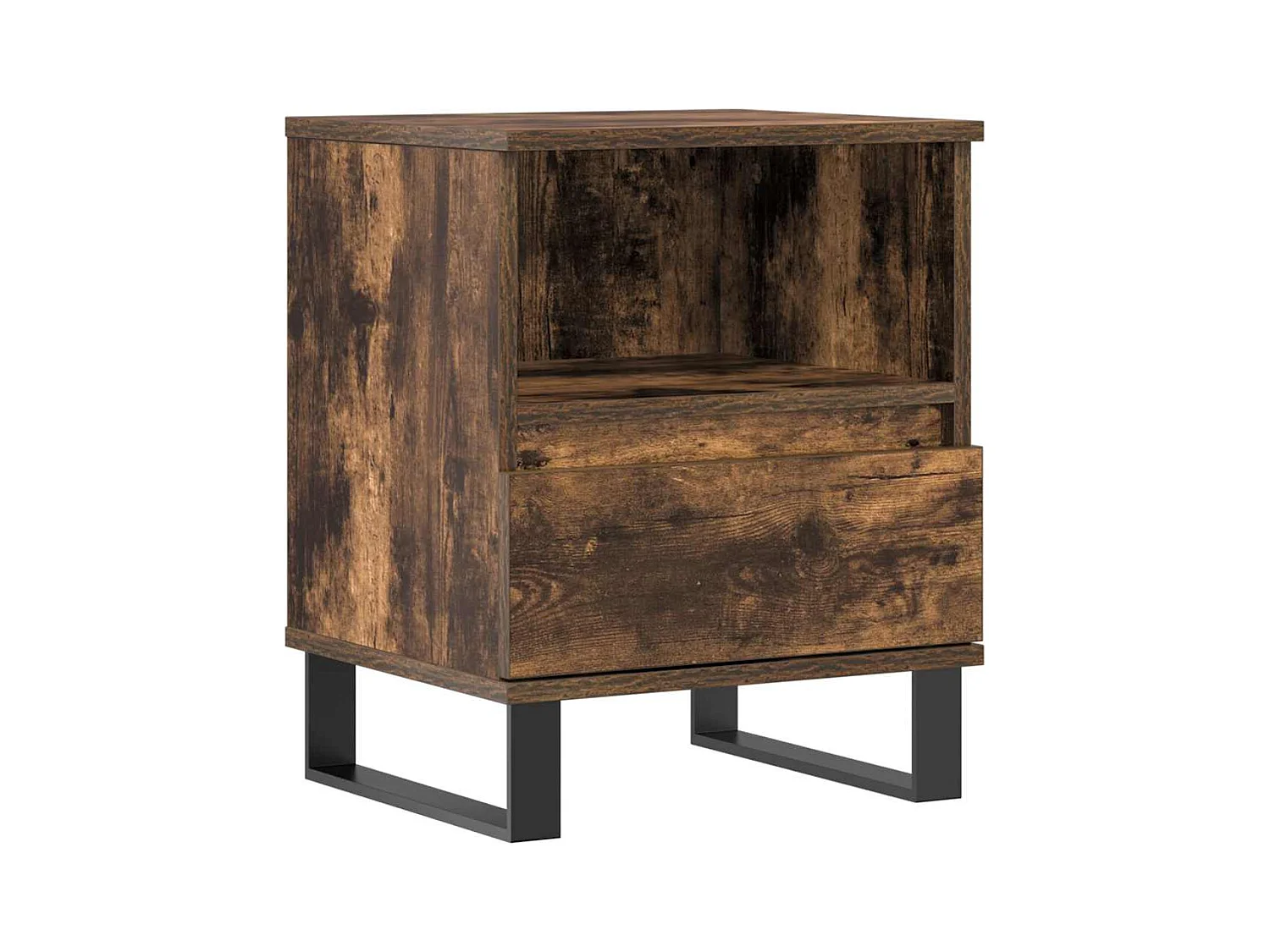 Mesita de noche | Mesilla de noche madera de ingeniería roble ahumado 40x35x50 cm