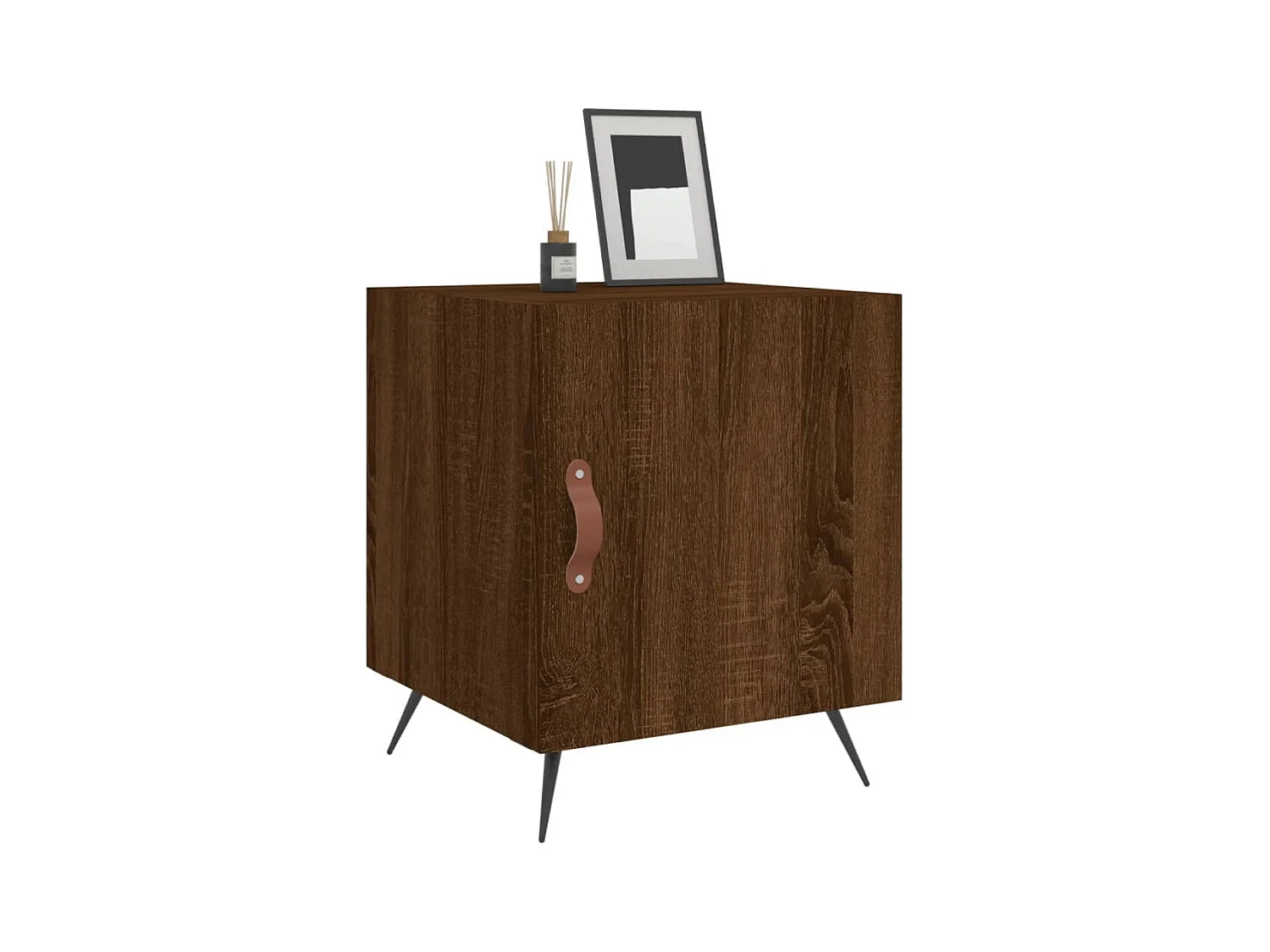 Mesa de Cabeceira Moderna 2 peças 40x40x50cm deriv. madeira carvalho castanho