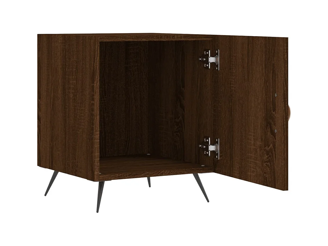 Mesa de Cabeceira Moderna 2 peças 40x40x50cm deriv. madeira carvalho castanho