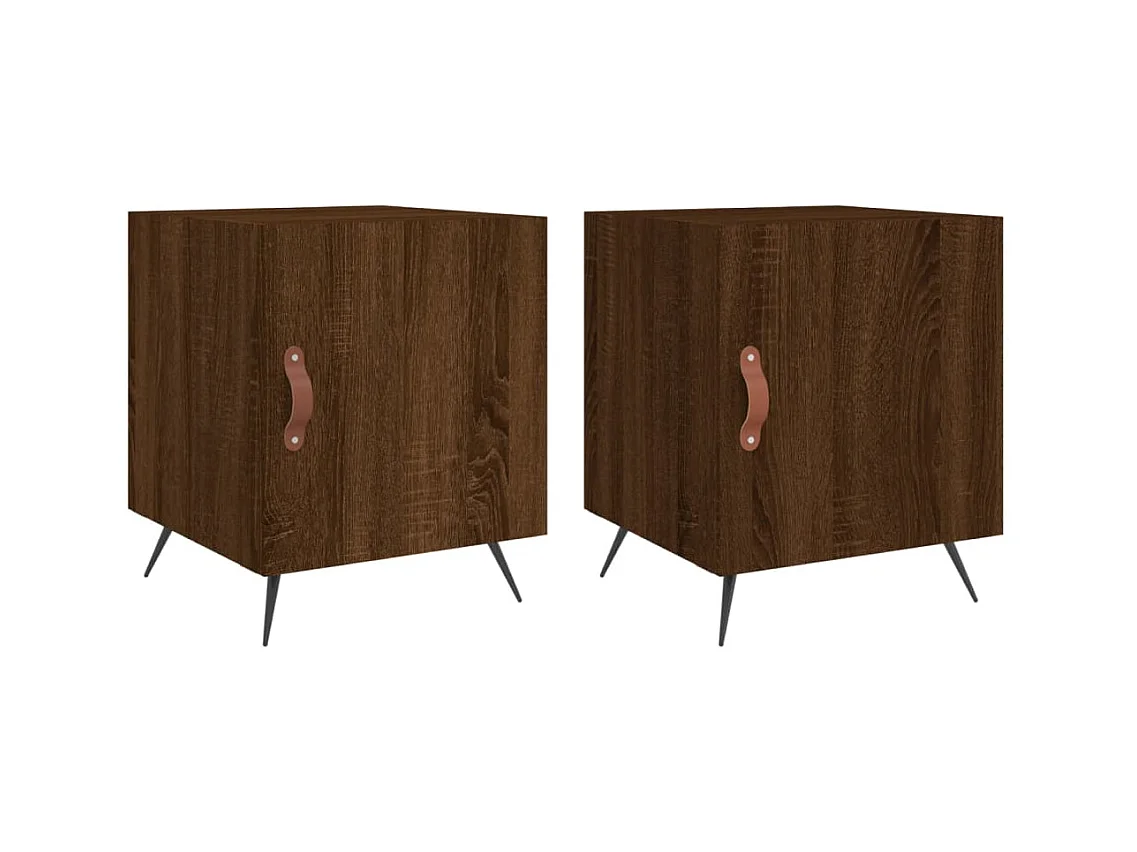 Mesitas de noche | Mesilla de noche 2 uds madera ingeniería marrón roble 40x40x50 cm