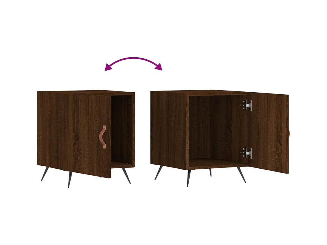 Mesitas de noche | Mesilla de noche 2 uds madera ingeniería marrón roble 40x40x50 cm