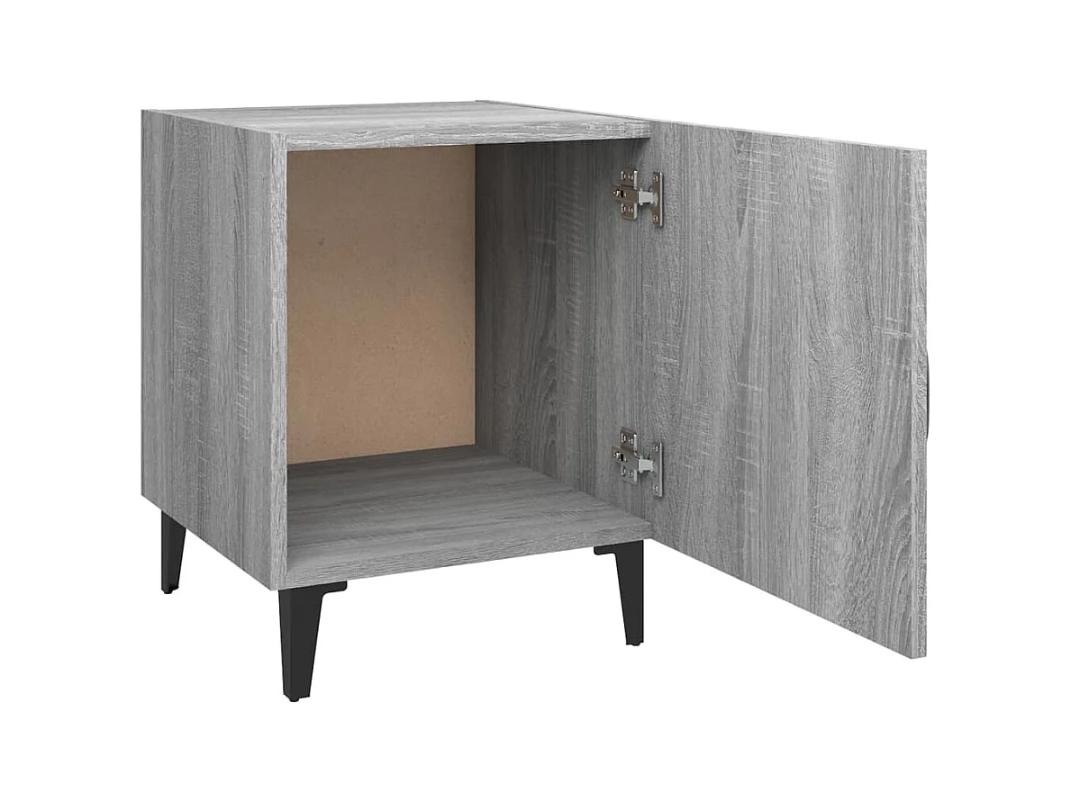 Mesitas de noche | Mesilla de noche 2 uds madera contrachapada gris Sonoma