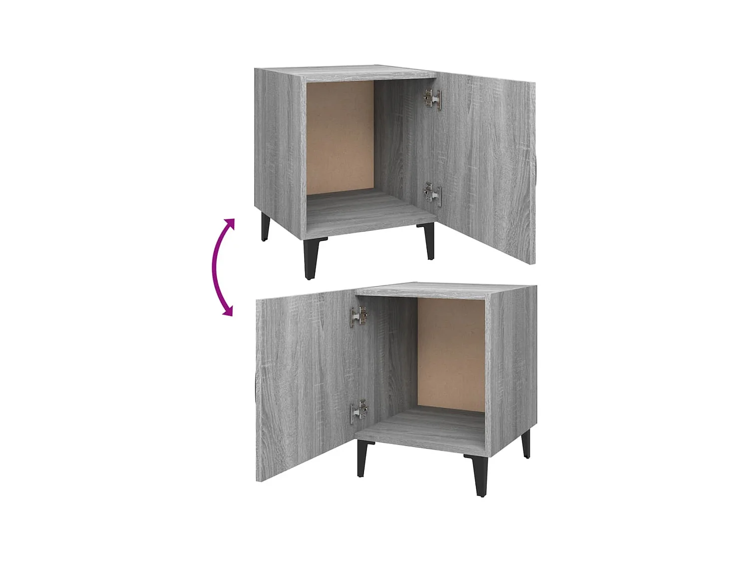 Mesitas de noche | Mesilla de noche 2 uds madera contrachapada gris Sonoma