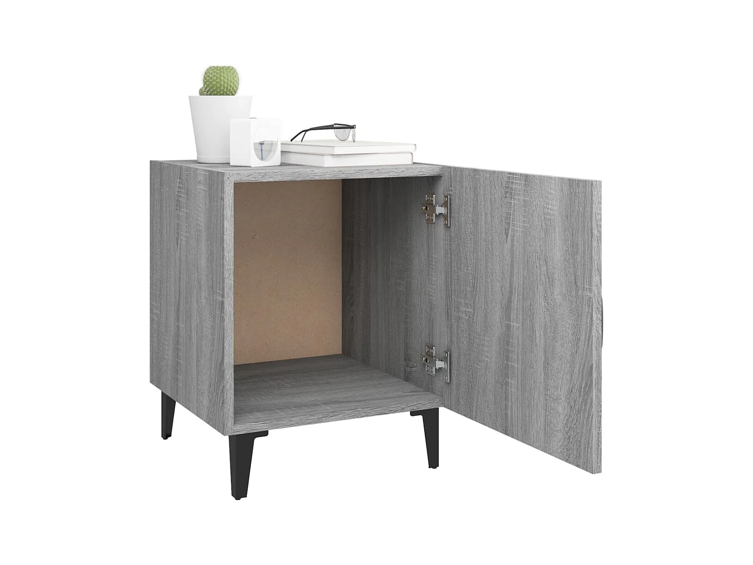 Mesitas de noche | Mesilla de noche 2 uds madera contrachapada gris Sonoma