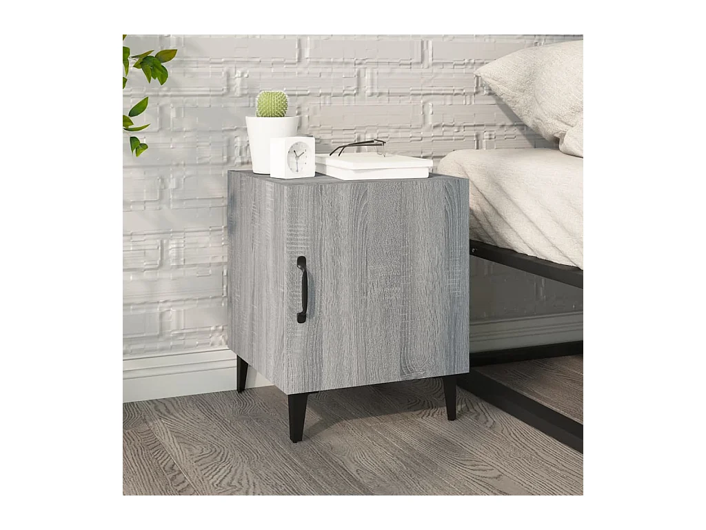 Mesitas de noche | Mesilla de noche 2 uds madera contrachapada gris Sonoma