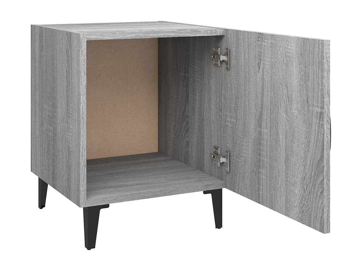 Nachttisch 2er Set-Beistelltisch-Nachttischkommode Grau Sonoma Holzwerkstoff SHL25098