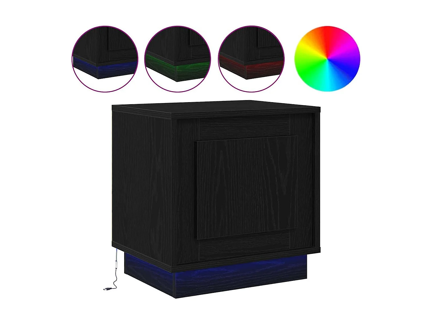 Mesita de Noche | Armario de Noche 2 uds Negro 44x34.5x45 cm