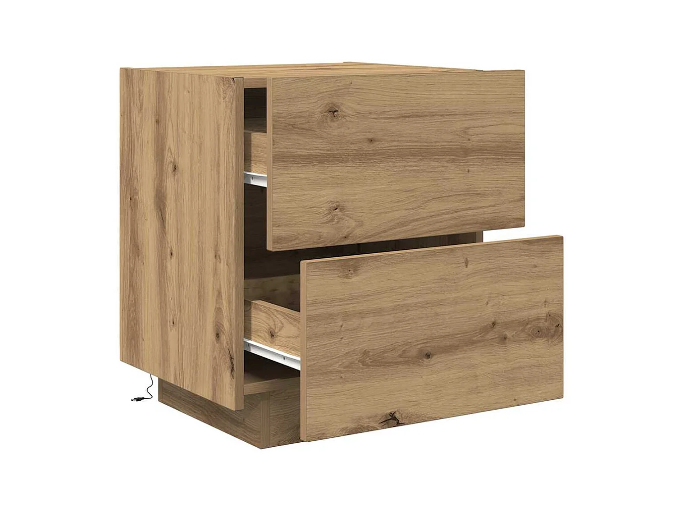 Mesita de Noche | Armario de Noche 2 uds con cajón Roble artisan