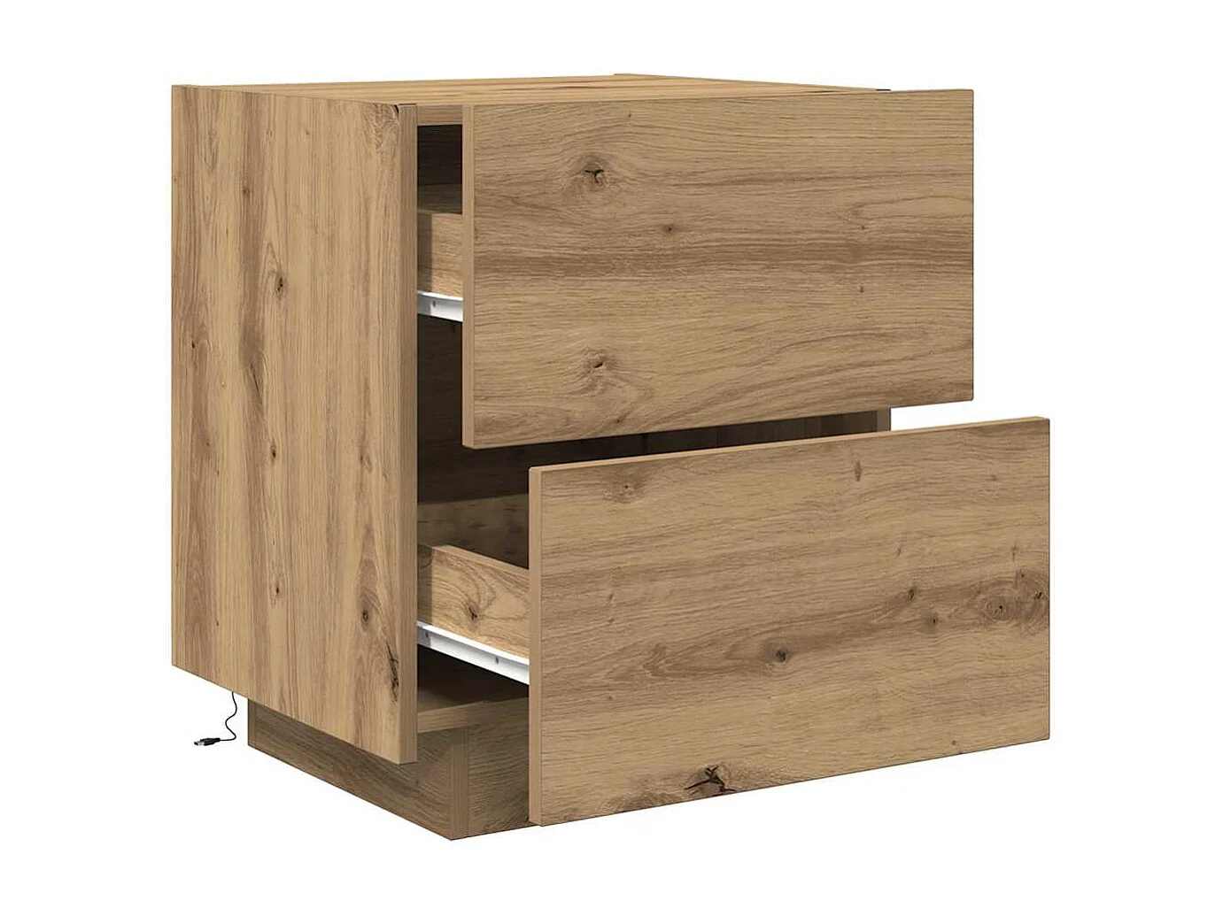 Mesita de Noche | Armario de Noche 2 uds con cajón Roble artisan