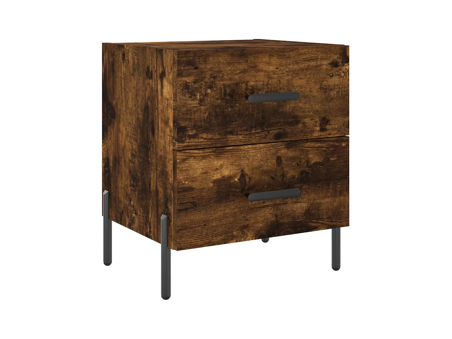 Mesita de noche | Mesilla de noche madera ingeniería roble ahumado 40x35x47,5 cm