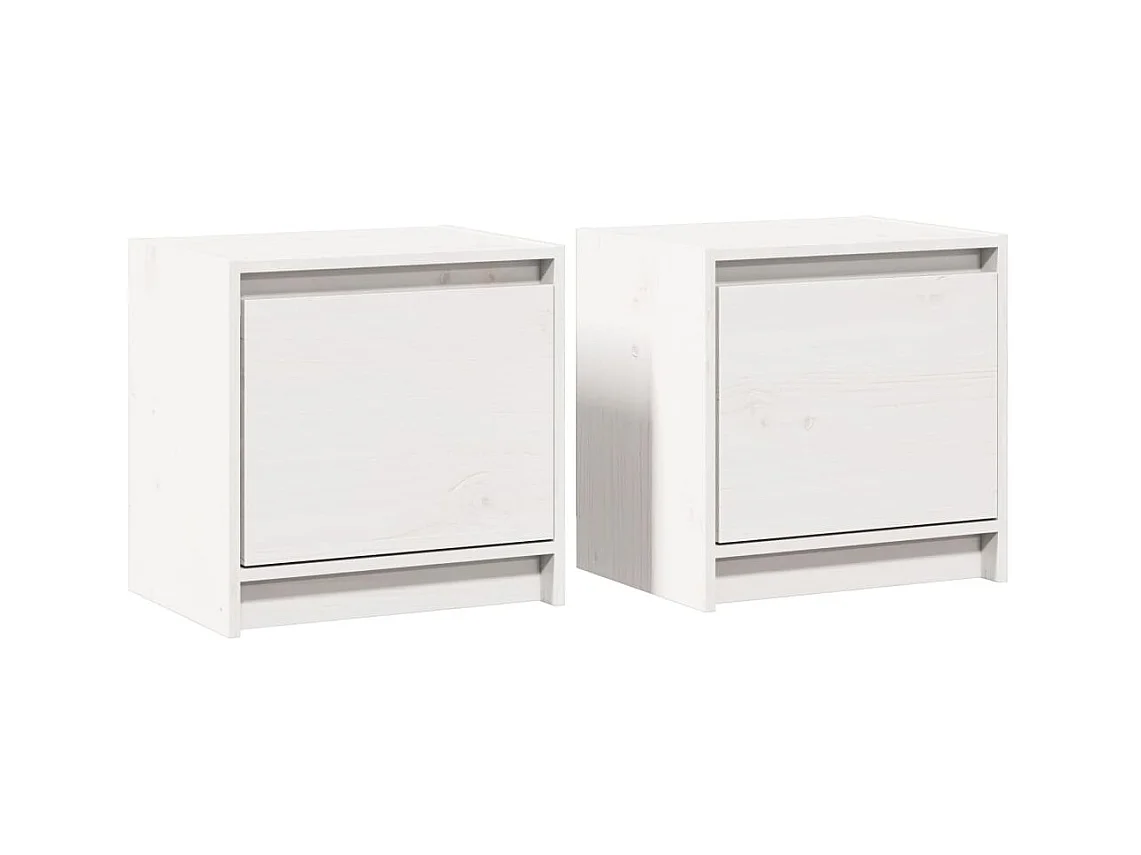 Mesitas de noche | Mesilla de noche 2 uds madera maciza pino blanco 40x30,5x40 cm