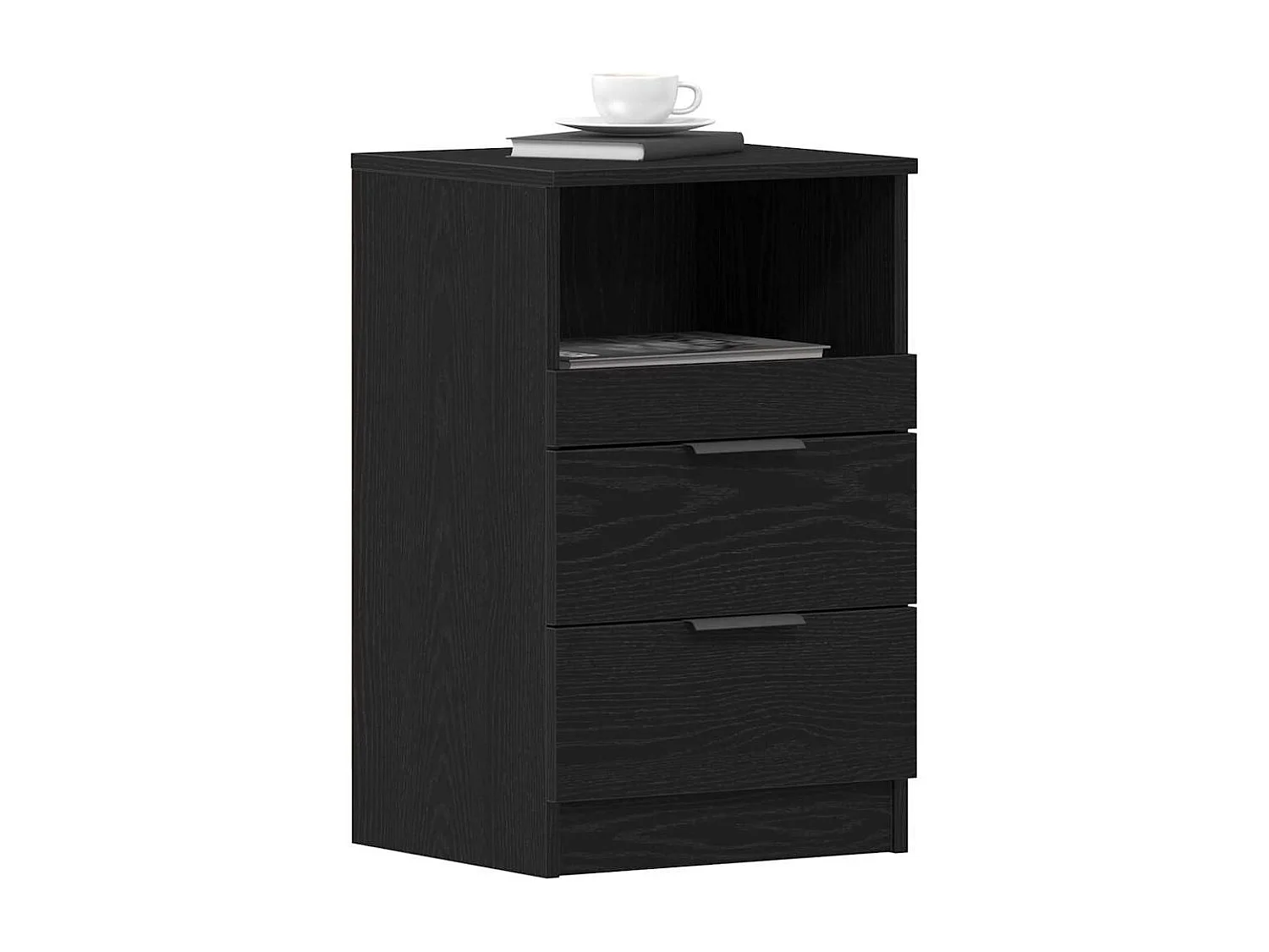 Nachttisch-Beistelltisch Schwarze Eiche 40 x 35 x 65 cm Holzwerkstoff SHL91126