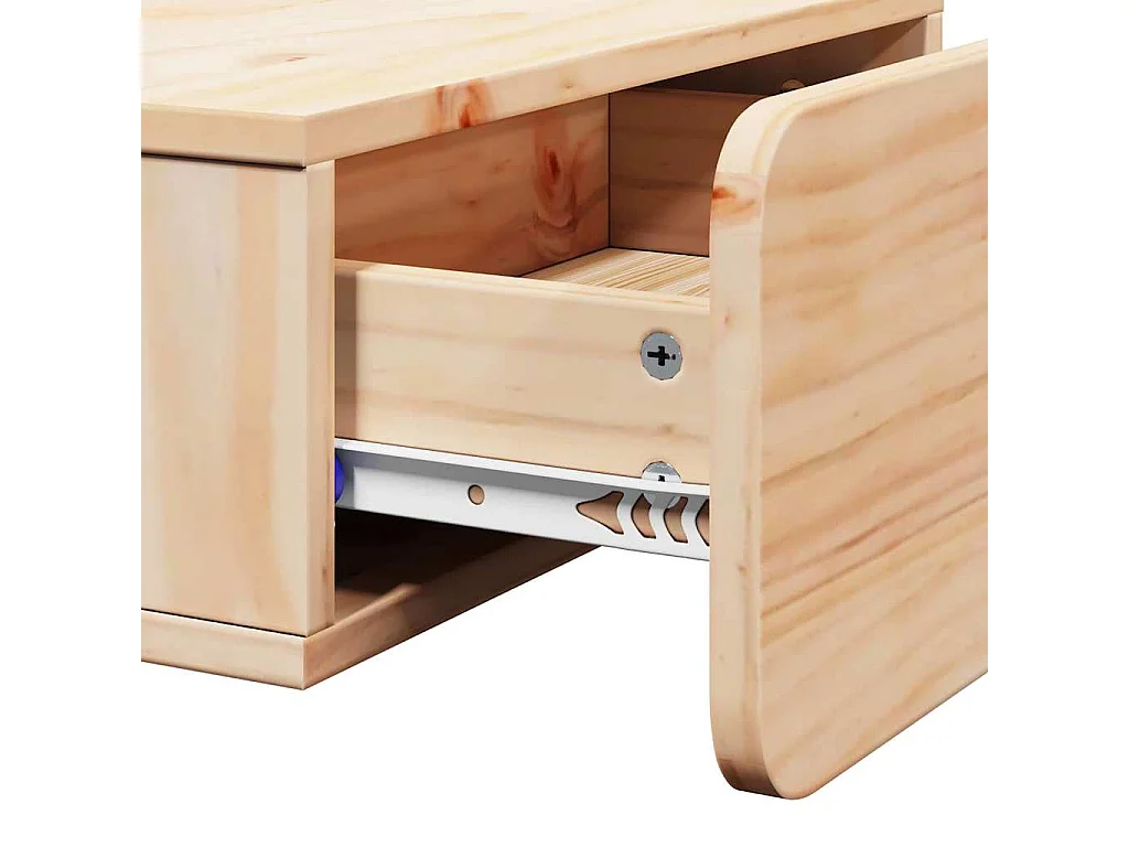 Mesa de Noche | Mesita de noche Marrón 44x32.5x40 cm Madera maciza de pino