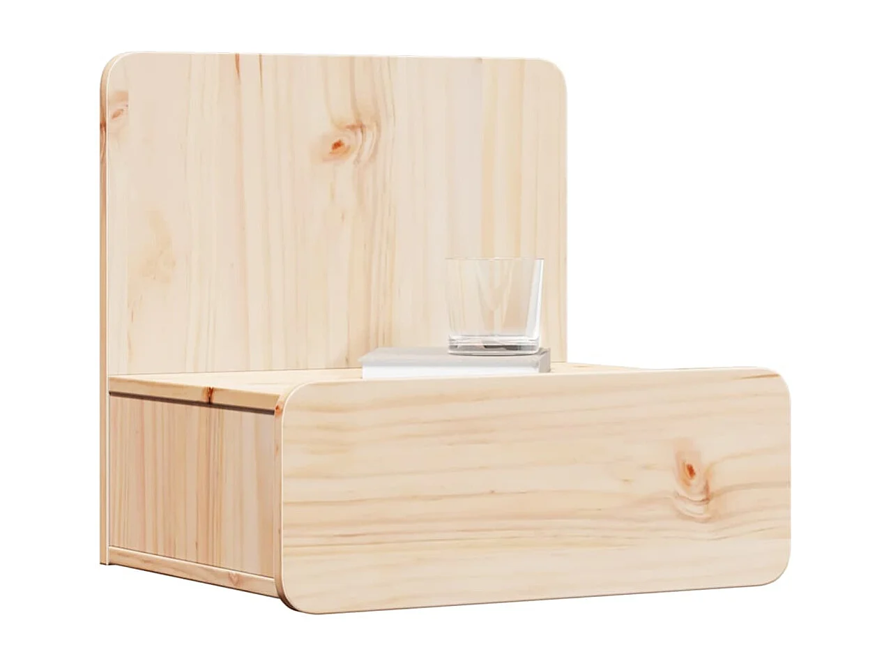 Mesa de Noche | Mesita de noche Marrón 44x32.5x40 cm Madera maciza de pino
