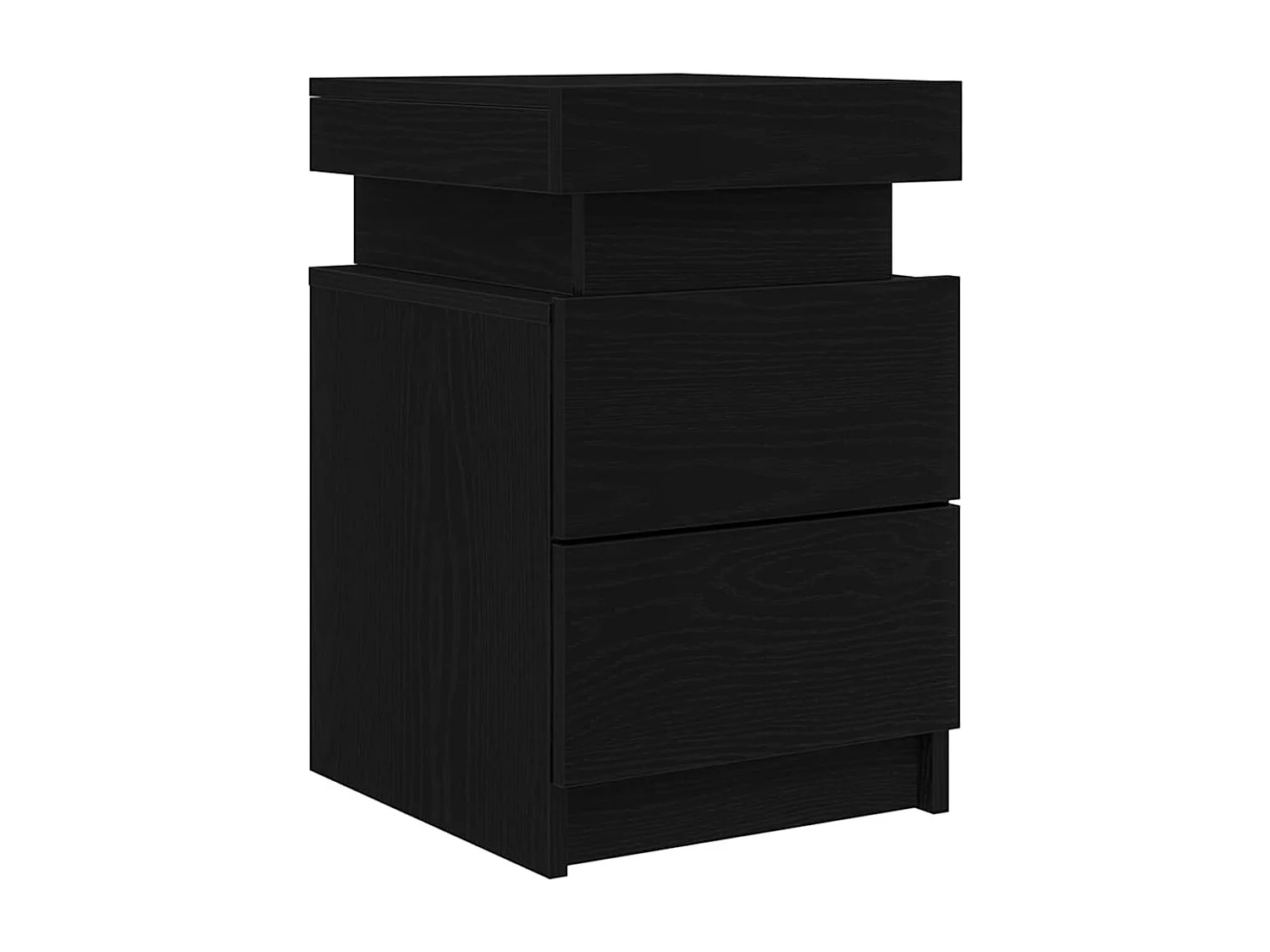 Mesita de Noche | Mesa auxiliar con cajón Roble negro 35x39x55 cm