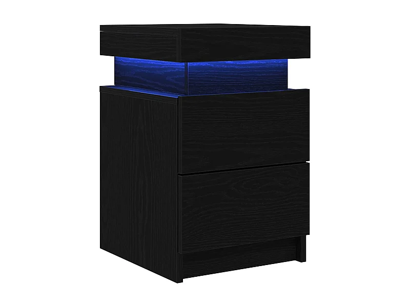 Mesita de Noche | Mesa auxiliar con cajón Roble negro 35x39x55 cm