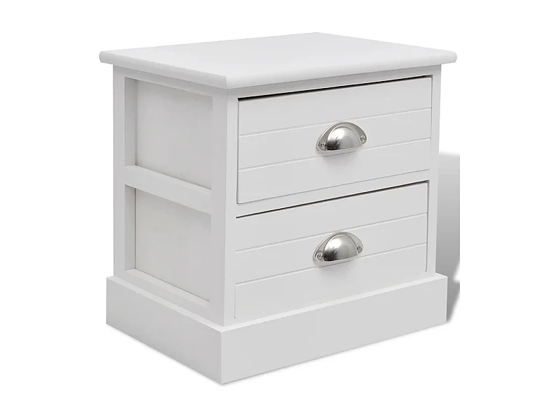 Table de chevet-Tables d'appoint Blanc