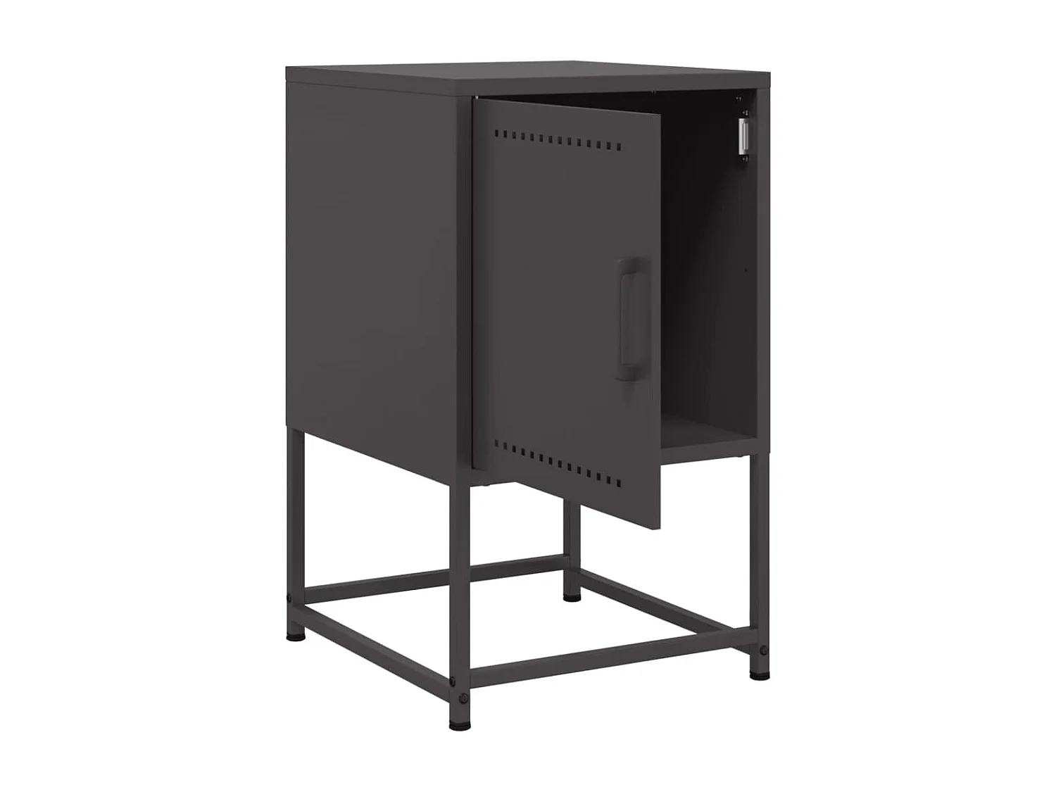 Nachttisch-Beistelltisch-Nachtschrank Schwarz 36x39x60,5 cm Stahl SHL44943