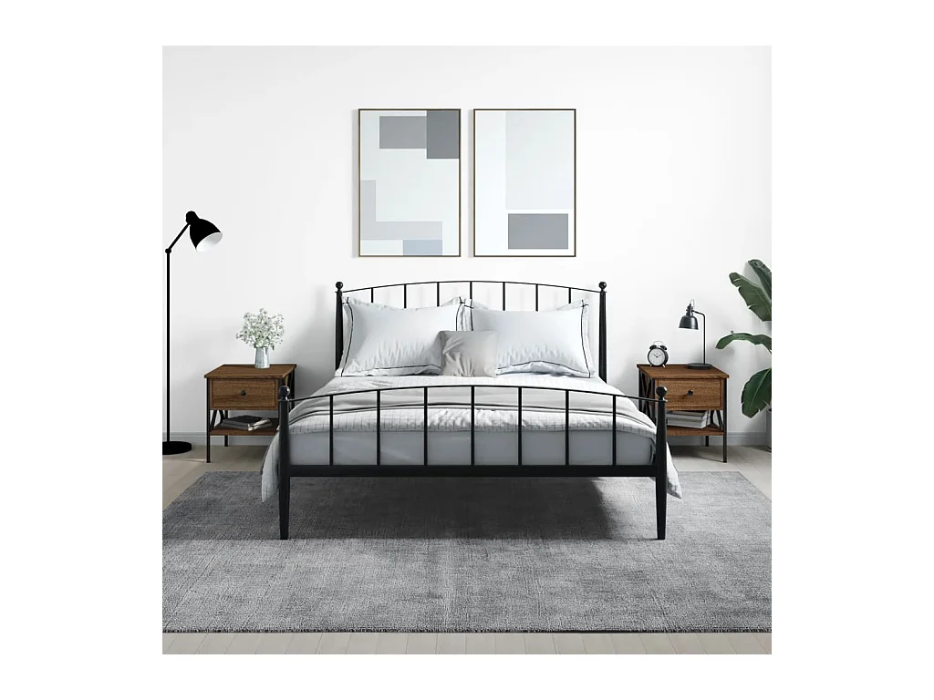 Mesitas de noche | Mesilla de noche 2 uds madera ingeniería marrón roble 40x42x45 cm