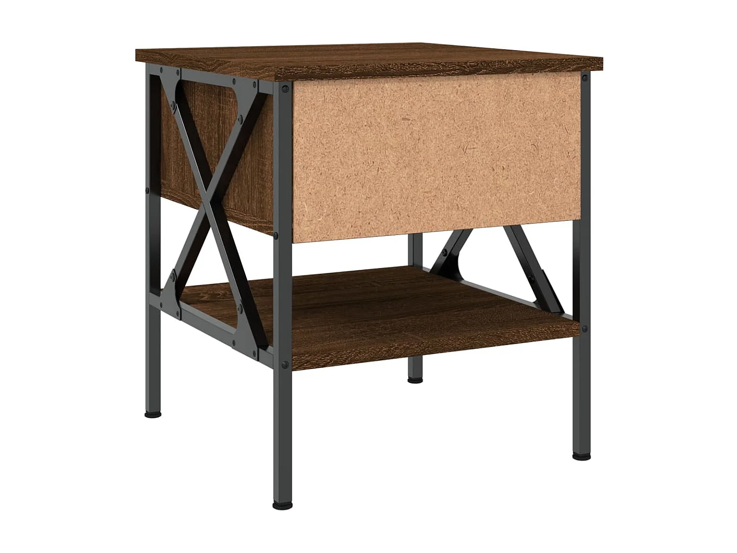 Nachttisch 2er Set-Beistelltisch-Nachttischkommode Braun Eichen-Optik 40x42x45 cm Holzwerkstoff SHL84202