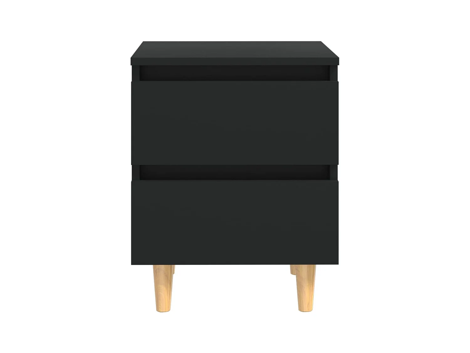 Tables de chevet-Tables de nuit 2 pcs Compartiments ouverts avec pieds en pin Noir 40x35x50 cm