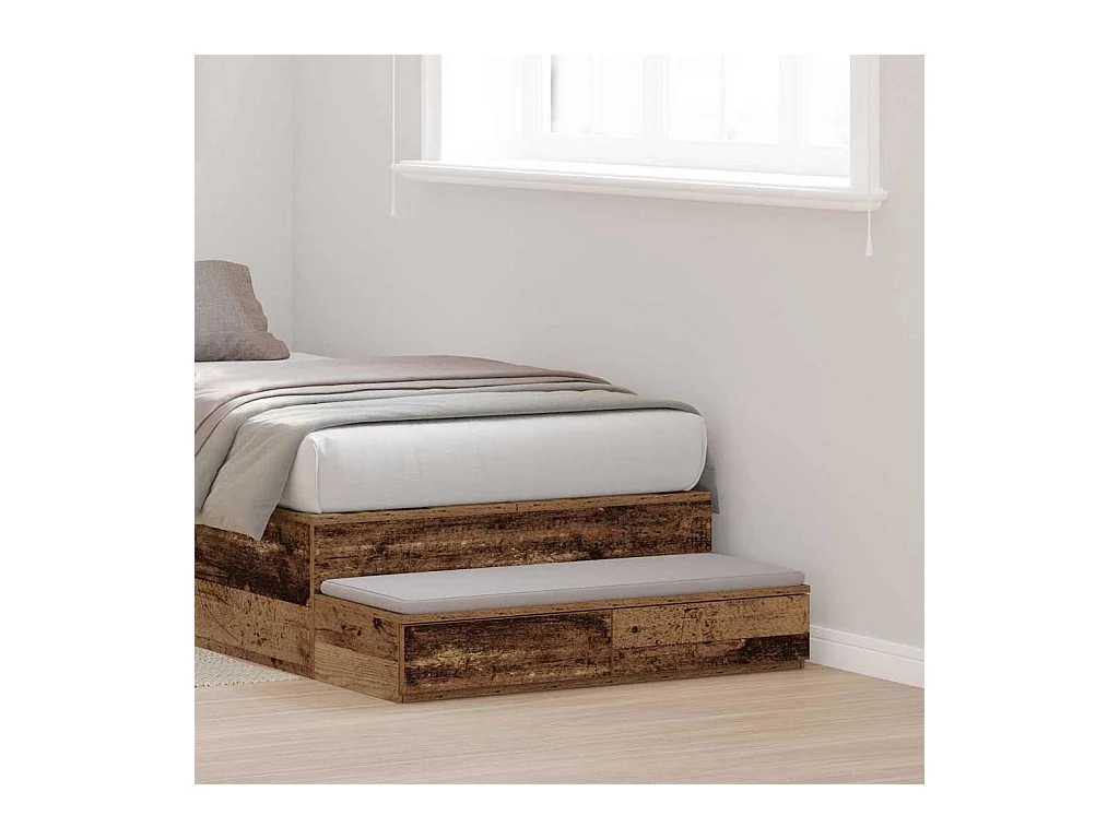 Tiroirs de lit avec tiroir Bois ancien 100x36.5x16.5 cm