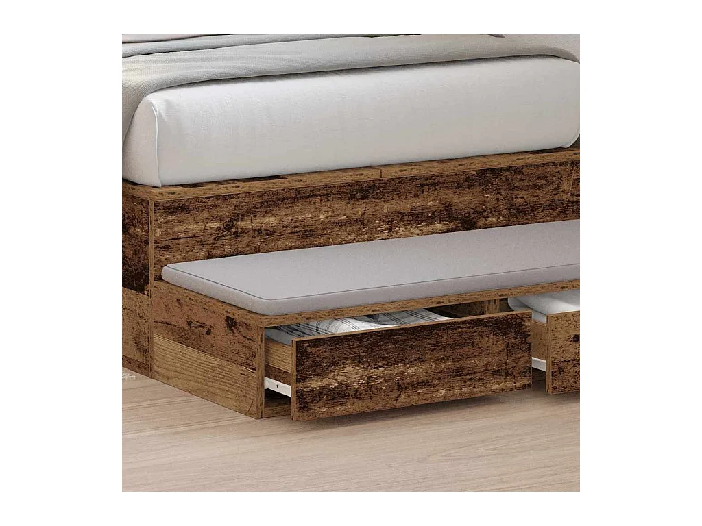 Tiroirs de lit avec tiroir Bois ancien 100x36.5x16.5 cm