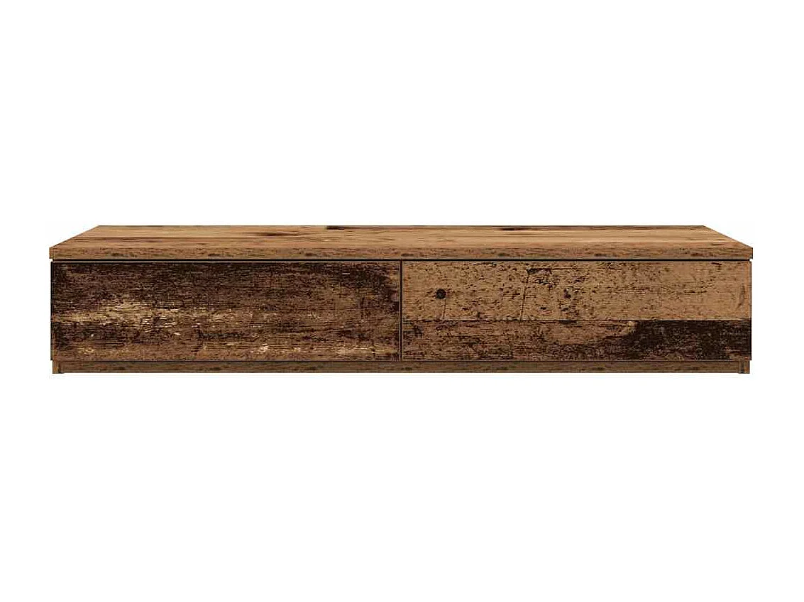 Bedlades | Opbergkastje met lade Oud hout 100 x 36,5 x 16,5 cm Bewerkt hout