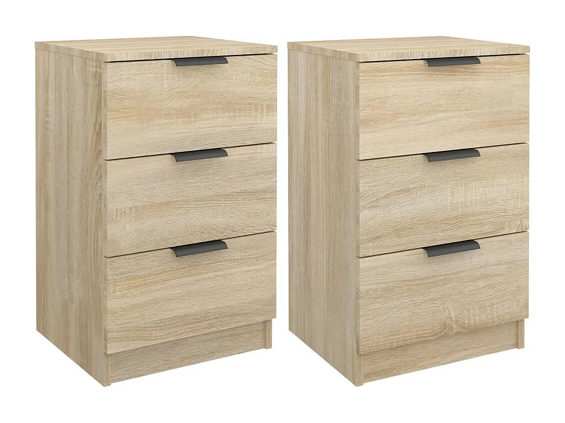 Nachttisch 2er Set-Beistelltisch Sonoma-Eiche 40x36x65 cm SHL23705