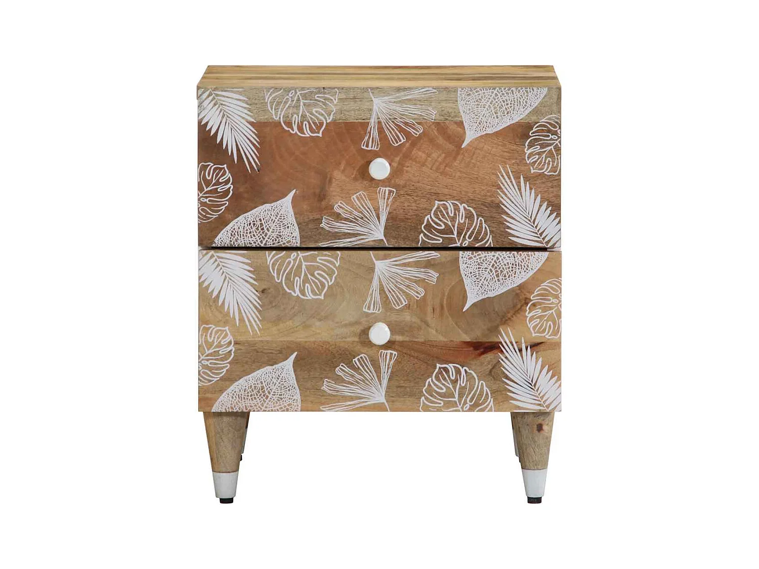 Mesitas de noche | Mesilla de noche 2 uds madera maciza de mango 40x33,5x46 cm