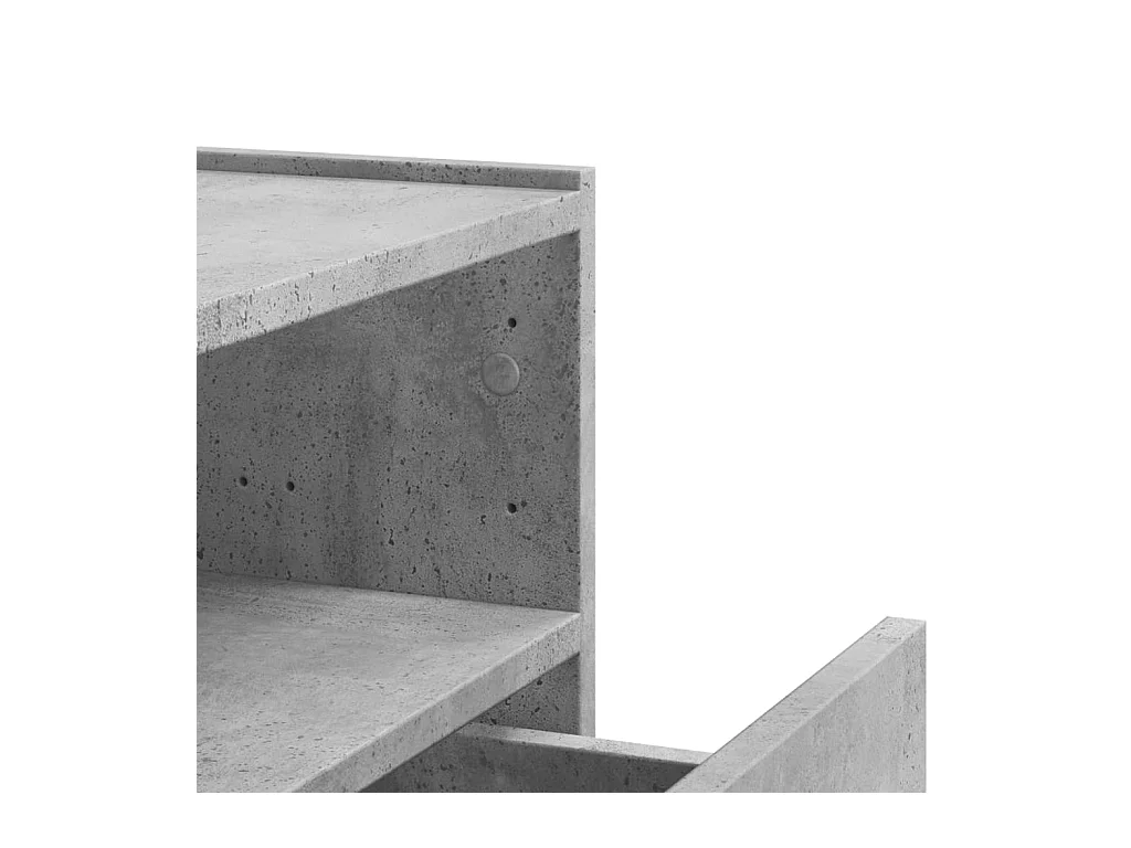 Mesa de cabeceira de parede 2 peças 45x30x35 cm cinzento cimento