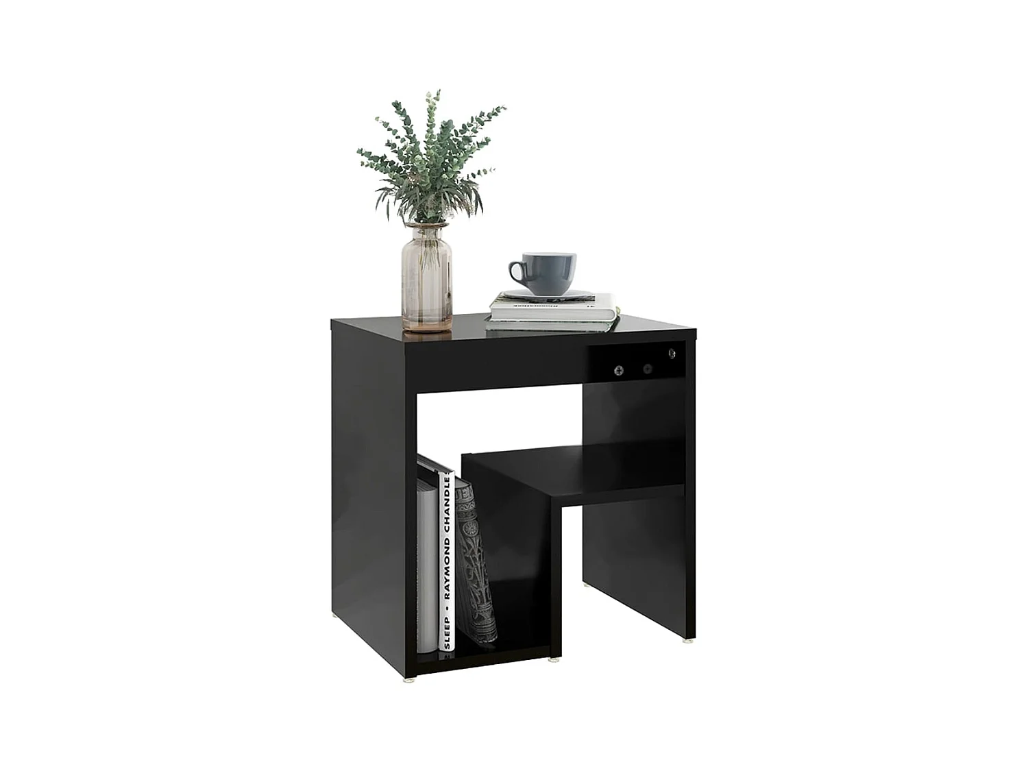 Mesitas de noche | Mesilla de noche 2 uds madera contrachapada negro 40x30x40 cm