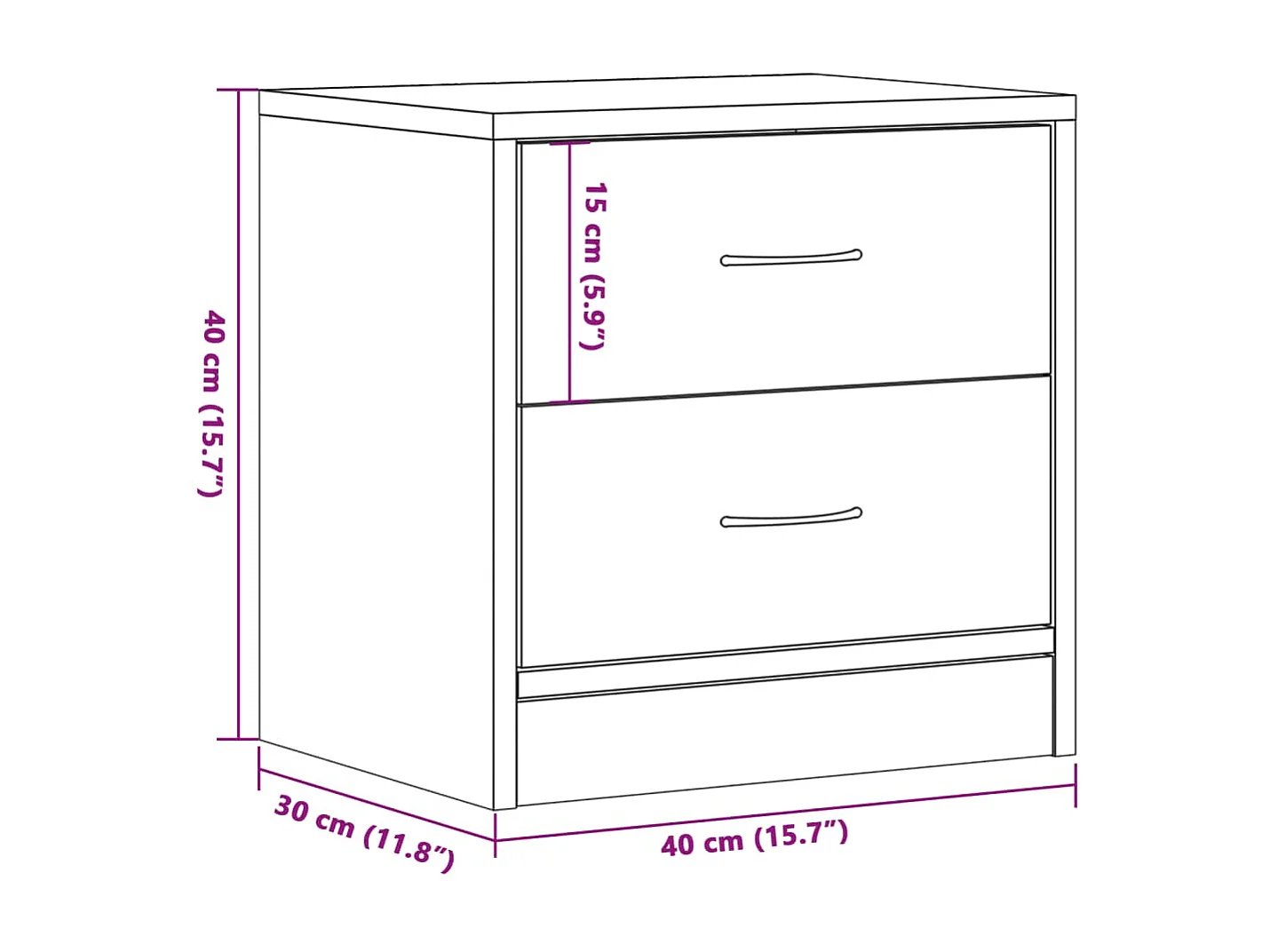 Nachttisch 2er Set-Beistelltisch-Nachttischkommode Altholz-Optik 40x30x40 cm Holzwerkstoff SHL3215