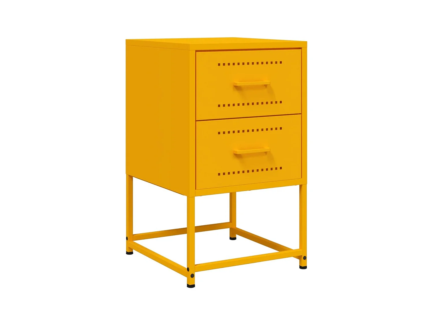 Mesitas de noche | Mesilla de noche 2 uds acero amarillo mostaza 36x39x60,5 cm
