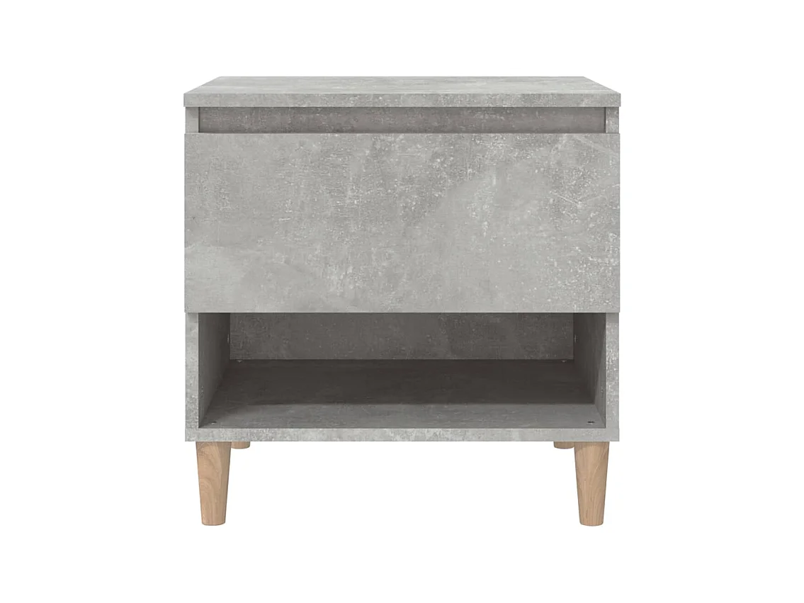 Mesa de Cabeceira Moderna 2 peças 50x46x50cm deriv. madeira cinza cimento
