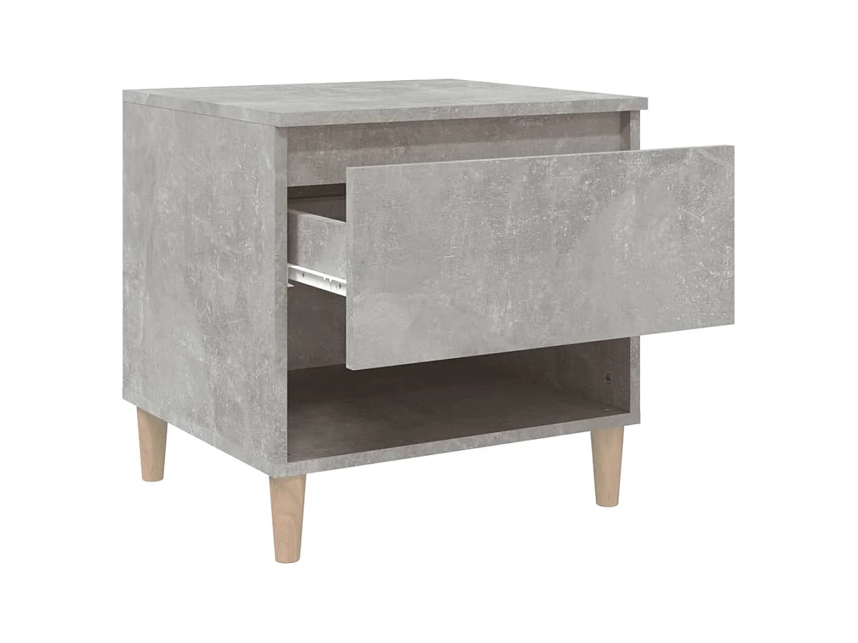 Mesa de Cabeceira Moderna 2 peças 50x46x50cm deriv. madeira cinza cimento