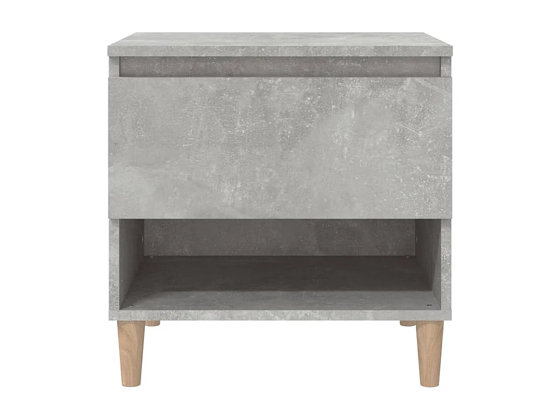 Tables de chevet lot de 2 avec rangement Gris béton 50x46x50 cm Bois d'ingénierie