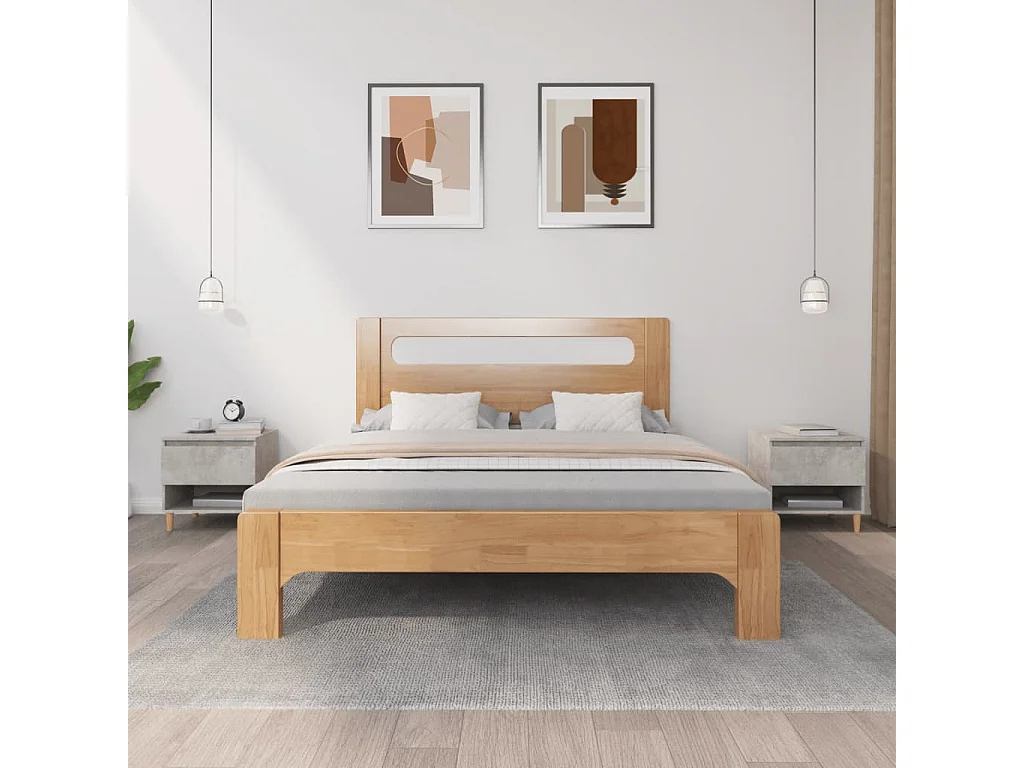 Tables de chevet lot de 2 avec rangement Gris béton 50x46x50 cm Bois d'ingénierie