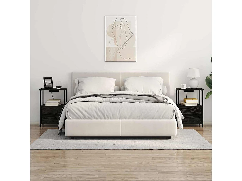 Nachttisch-Beistelltisch Schwarz Eichen-Optik 40 x 31 x 60 cm Holzwerkstoff SHL2934